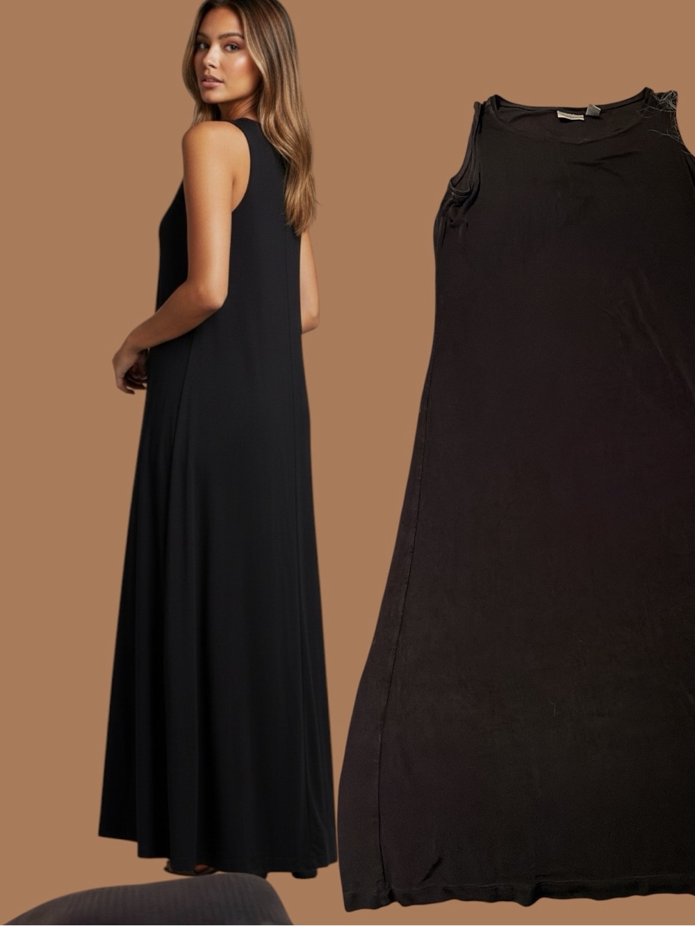Chico's Black Sleeveless Maxi Dress Size 3 or L